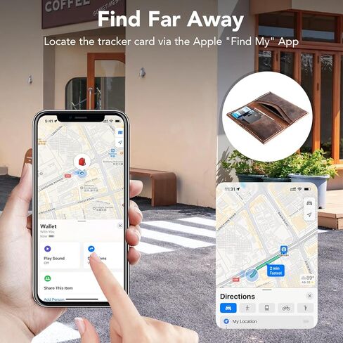 2 Pack Wallet Tracker Card [Apple MFi Certified] Air Tracker Tag (iOS only), IP68 0.11in Rechargeable Smart Card Work with Apple Find My, Keys Finder and Item Locator for Passport, Bags, Laptop, Black in Kuwait