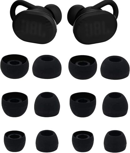 ALXCD Ear Tips Compatible with JBL Endurance Race 2 Sport Earbuds, 6 Pairs S/M/L Sizes Replacement Soft Silicone Earbud Tips Eartips, Compatible with JBL Endurance Race 2 6 Pairs Black in Kuwait