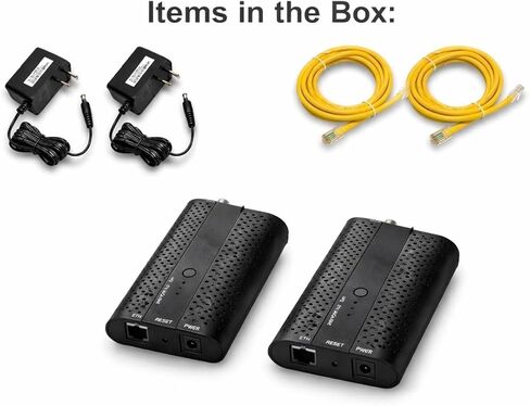MoCA 2.5 GbE Network Adapter, 2 Pack, with Ethernet Cables and Power Adapters Included in Kuwait