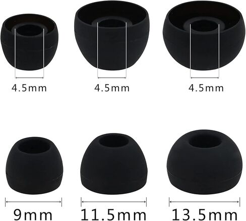 ALXCD Ear Tips Compatible with JBL Endurance Race 2 Sport Earbuds, 6 Pairs S/M/L Sizes Replacement Soft Silicone Earbud Tips Eartips, Compatible with JBL Endurance Race 2 6 Pairs Black in Kuwait