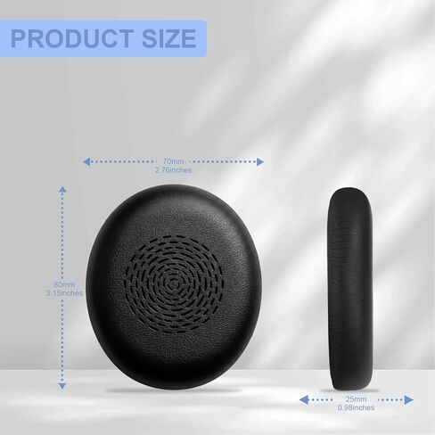 Replacement Ear Pads for Jabra Evolve2 75 (Do Not fit Evolve 75) On-Ear Wireless Headphone, Ear Cups Cover, Soft Leather＆Memory Foam Headset Cushions-Black in Kuwait