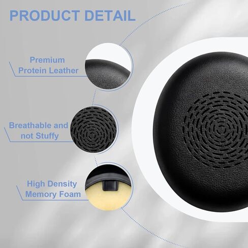 Replacement Ear Pads for Jabra Evolve2 75 (Do Not fit Evolve 75) On-Ear Wireless Headphone, Ear Cups Cover, Soft Leather＆Memory Foam Headset Cushions-Black in Kuwait