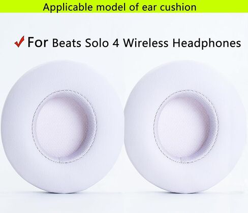 وسائد أذن بديلة متوافقة مع سماعات الرأس اللاسلكية Beats Solo4 مصنوعة من جلد البروتين الناعم مع رغوة الذاكرة المرتدة، استبدل وسادات الأذن لملحقات الإصلاح - مسحوق Yuncai in Kuwait