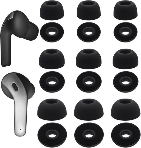 Ear Tips Replacement for TAGRY X08 / BESNOOW I53 / Btootos A90 PRO Wireless Earbuds, Silicone Earbuds Tips, 9 Pairs (S/M/L) Black in Kuwait