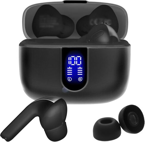 Ear Tips Replacement for TAGRY X08 / BESNOOW I53 / Btootos A90 PRO Wireless Earbuds, Silicone Earbuds Tips, 9 Pairs (S/M/L) Black in Kuwait