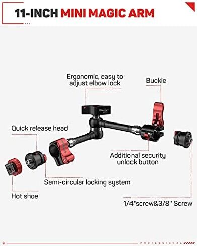 IFOOTAGE MA5-6 Spider Crab 11 بوصة ذراع سحري & VS-118 حزمة كأس شفط السيارة - ذراع مفصلي قابل للتعديل مع حامل حذاء ومسامير ترايبود 1/4 بوصة و3/8 بوصة، حامل كاميرا حمولة 44 رطلاً 4.6 بوصة in Kuwait