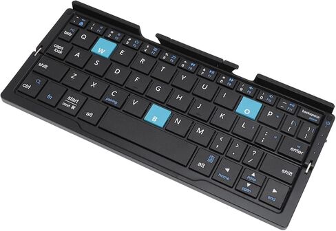 Cuifati Folding Bluetooth Keyboard, Portable Wireless Keyboard with Quiet Scissor Feet and Aluminum Alloy Case, for Tablets Phones (Black Gray) in Kuwait