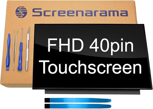 SCREENARAMA New Screen Replacement for HP pn N69403-LD1 NV156FHM-T0E V8.1 (FHD 40pin Touch IPS) LCD LED Display with Tools and Tape in Kuwait