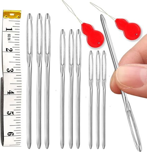 Pikdmin 11pcs Large Eye Sewing Needles Kit, Stainless Steel Large-Eye Blunt Needles & Bent Tapestry Needles for Tapestry,Sewing Wool,Weaving,Darning,Leather, Carpet Canvas Repair in Saudi Arabia