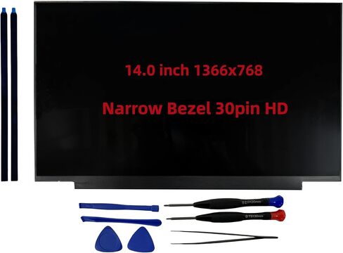 شاشة بديلة N140BGA-EA4 B140XTN07.2 NT140WHM-N34 Fit NT140WHM-N51 B140XTN07.3 استبدال شاشة LCD لـ HD 1366x768، شاشة LED غير تعمل باللمس (حافة ضيقة) مع أدوات in Kuwait
