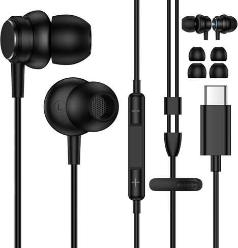 سماعات أذن USB C سماعات أذن مغناطيسية سلكية لهاتف Samsung Galaxy S26 Ultra S26Plus S26 S25 FE Edge A17 A16 5G A36 A56 A26 A35، سماعات أذن من النوع C داخل الأذن مع ميكروفون in Kuwait