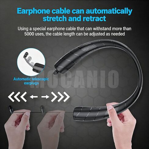 Bluetooth Neckband Earphones, Wireless Earbuds with 48H Playtime, 4 Speaker Surround Sound, IPX5 Waterproof, Retractable Earphone Cable, Bluetooth & Speaker 2-in-1 Switchable in Saudi Arabia