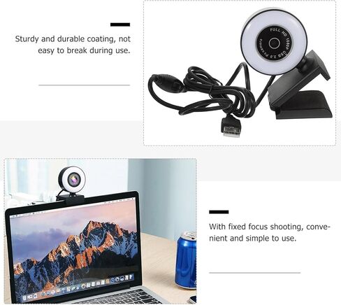 1080p Multifunctional Live Streaming Webcam with Mic USB Plug-and-Play Intelligent Computer Camera for Online Meetings and Video Calls in Kuwait
