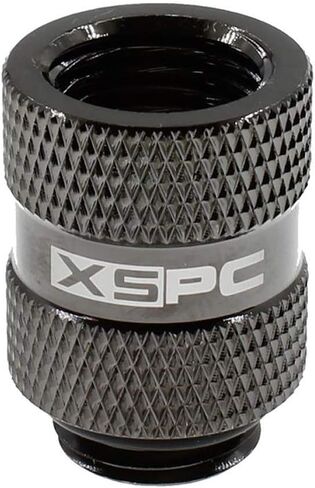 XSPC G1/4" 20mm Male to Female Fitting, Black Chrome in Kuwait