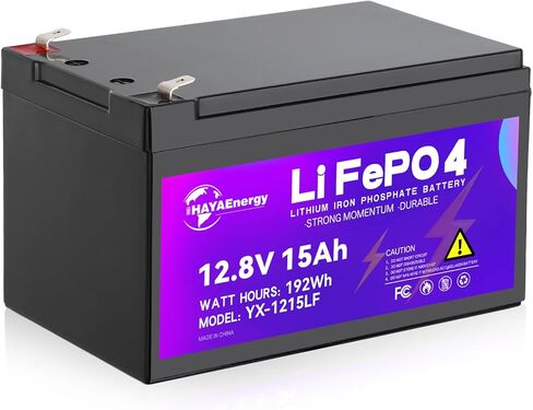 بطارية ليثيوم 12 فولت 50 أمبير، بطارية LiFePO4 قابلة لإعادة الشحن مع لوحة BMS مدمجة 50 أمبير، أكثر من 5000 دورة عميقة، مثالية للمركبات الترفيهية والنظام الشمسي وقوارب الصيد والتخييم والتطبيقات خارج الشبكة in Kuwait