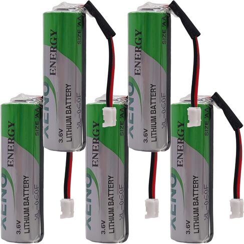 (5 Pack) 3.6V 2400mAh XL-060F AA Primary Lithium Battery Replacement for PAC 8000, PAC 8500, PAC 6000, PAC 6500 PN 8326186, 8326856 Battery White Plug in Kuwait