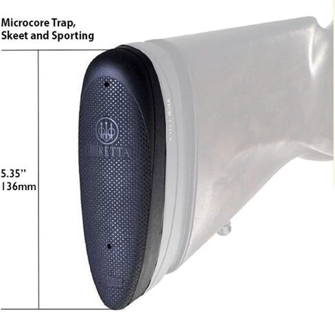 BERETTA Micro-Core Checkered Trap Competition Soft Light Black Polymer Recoil Pad, .71" (E73025) in Kuwait