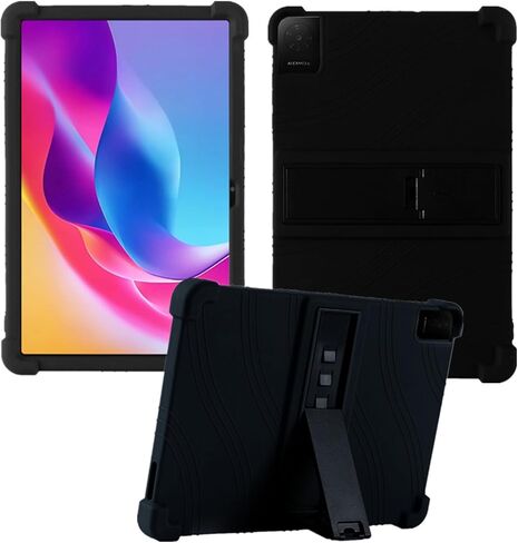 حافظة لجهاز TCL TAB 10 Gen 4 Android Tablet 10.1 بوصة 2025، غطاء حامل قابل للتعديل من السيليكون الناعم المناسب للأطفال لجهاز TCL TAB 10 Gen 4 Tablet Model 8483A-8483A1 (أسود) in Kuwait