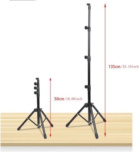 Phone or iPad Tripod Stand, Extendable Height with Adjustable Angle, Versatile Floor Standing Holder for iPad Pro, Mini, Air, Phone or 4.7-12.9" Tablet and Smartphones (Black) in Kuwait