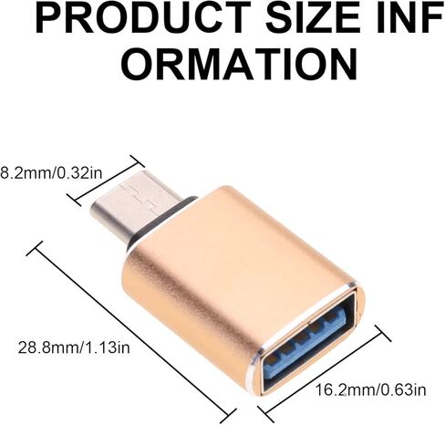 Durability Aluminum Alloy USB C to USB3.0 Adapter USB C Charging Cable for on the Go Data Access Peripherals Use Stable Connection Interfaces in Kuwait