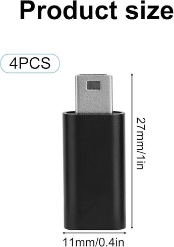 4 قطع من محولات USB-C إلى USB صغير، موصل تحويل USBc أنثى من النوع C إلى USB 2.0 صغير يدعم الشحن ومزامنة البيانات ونقل الصور المحمولة المتوافقة مع الكاميرات الرقمية ومشغلات MP3 والأجهزة الأخرى in Kuwait