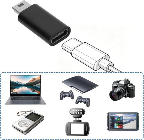 4 قطع من محولات USB-C إلى USB صغير، موصل تحويل USBc أنثى من النوع C إلى USB 2.0 صغير يدعم الشحن ومزامنة البيانات ونقل الصور المحمولة المتوافقة مع الكاميرات الرقمية ومشغلات MP3 والأجهزة الأخرى in Kuwait