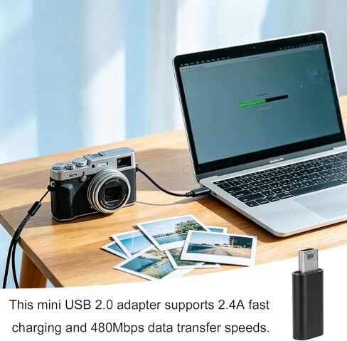 4 قطع من محولات USB-C إلى USB صغير، موصل تحويل USBc أنثى من النوع C إلى USB 2.0 صغير يدعم الشحن ومزامنة البيانات ونقل الصور المحمولة المتوافقة مع الكاميرات الرقمية ومشغلات MP3 والأجهزة الأخرى in Kuwait