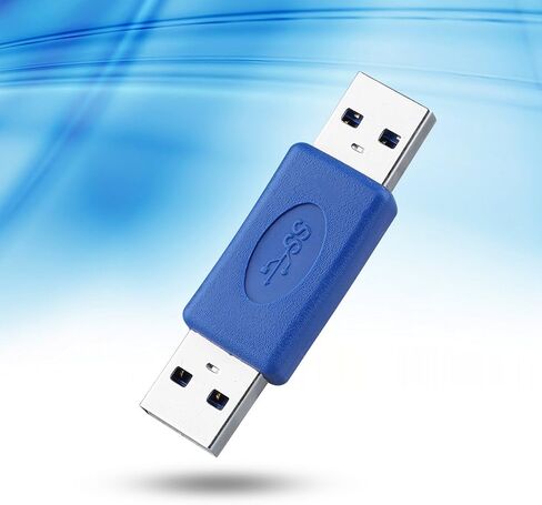USB 3.0 Type A Male to Type A Male MM Connector Durable for Tight Spaces Extending Cable Blue for Computer USB 3.0 and 2.0 Ports 1pc in Kuwait