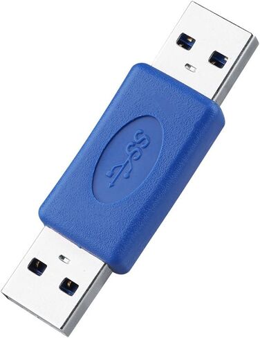 USB 3.0 Type A Male to Type A Male MM Connector Durable for Tight Spaces Extending Cable Blue for Computer USB 3.0 and 2.0 Ports 1pc in Kuwait