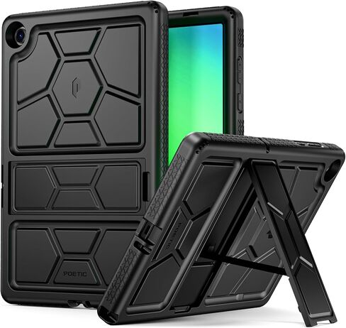 POETIC TurtleSkin Case for Samsung Galaxy Tab S11 Ultra (2025 Release) 14.6" with Kickstand & S Pen Holder, Heavy Duty Shockproof Kids Friendly Protective Silicone Cover, Black in Kuwait