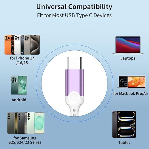 سماعات أذن USB C سلكية لهاتف iPhone 17 16 16e 17e 17 Pro Max لسماعات Samsung السلكية، سماعات أذن سلكية من النوع C لهاتف Samsung Galaxy S26 Ultra S25 S24 S23 A17 A37 A57/iPad 11 10th A16، Link-Purple in Kuwait