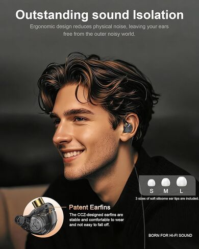 USB C IEM Headphones with Microphone, HiFi Wired in-Ear Monitor Earbuds, Over Ear Noise Cancelling Gaming Earphones for iPhone 17/16/15 Pro Max, Samsung Galaxy S24 S25 S26, Type C Earbuds for Android in Kuwait