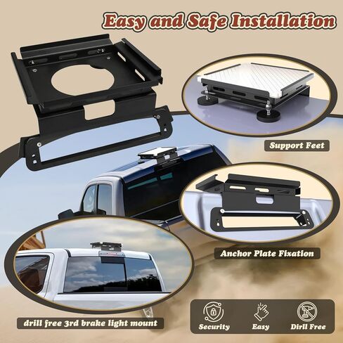 TOPOWN Drill-Free Cab Mount for Starlink Mini for Dodge RAM 1500 Classic (2019+), Truck Mount for Starlink Mini for RAM 2500-5500 2019-2024, Support Feet for Aluminum Body (US Patent) in Kuwait