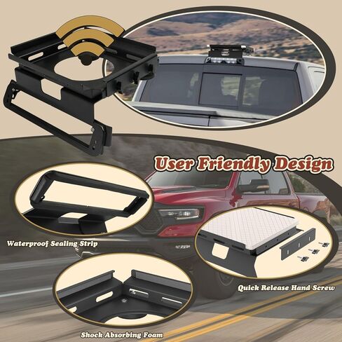 TOPOWN Drill-Free Cab Mount for Starlink Mini for Dodge RAM 1500 Classic (2019+), Truck Mount for Starlink Mini for RAM 2500-5500 2019-2024, Support Feet for Aluminum Body (US Patent) in Kuwait