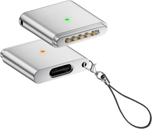 USB-C to Mags 2 Adapter Compatible with Apple MacBook, MagSafe 2 T-Tip Magnetic Charging Converter (Silver, Air/Pro (2013-2015)) in Kuwait