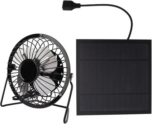 5W Solar Panel USB Fan, Portable Cooling Iron Fan WMonocrystalline Silicon, For Home Office Outdoor, Solar USB Cooling Power Bank in Kuwait