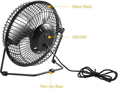 5W Solar Panel USB Fan, Portable Cooling Iron Fan WMonocrystalline Silicon, For Home Office Outdoor, Solar USB Cooling Power Bank in Kuwait