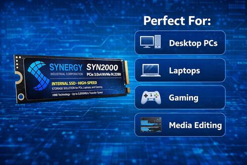 SYN2000 PCIe 3.0x4 NVMe M.2 2280 Refurbished Internal SSD - High-Speed Storage Solution for PCs, Laptops, and Gaming. (256.0, GB) in Kuwait