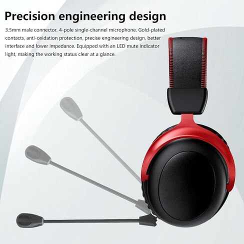 ميكروفون ألعاب جديد مناسب لسماعات الألعاب اللاسلكية HyperX Cloud Al-PHA، ميكروفون إلغاء الضوضاء قابل للفصل مقاس 3.5 مم مع مؤشر كتم الصوت LED للكمبيوتر الشخصي X-Box One P-S4 P-S5 in Kuwait