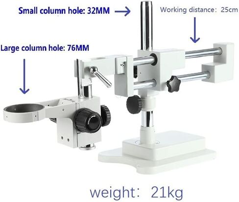 Microscope Observation Adjustable Microscope Double Boom Stand 76MM Binocular Trinocular Microscope Head Holder White Microscopio Support in Kuwait