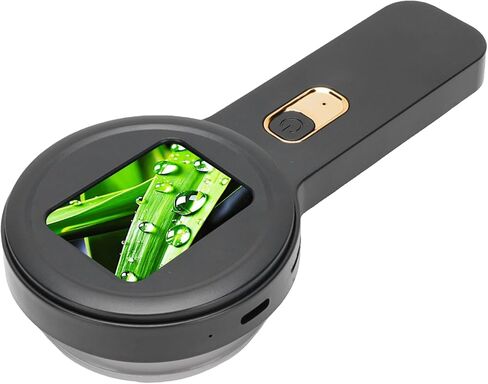مجهر فاباتر الرقمي، شاشة محمولة 200 × 2 بوصة مع تركيز تلقائي و16 مصباح LED وكاميرا ماكرو USB، عدسة مجوهرات للجيب للأطفال والكبار لمراقبة الطبيعة (أسود) in Kuwait