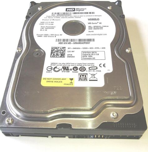 ويسترن ديجيتال WD800JD كافيار SE الموديل: WD800JD-75MSA3، 80 جيجا بايت 7200 دورة في الدقيقة، 8 ميجا بايت كاش ساتا 3.0 جيجابت/ثانية 3.5 (متجدد) in Kuwait