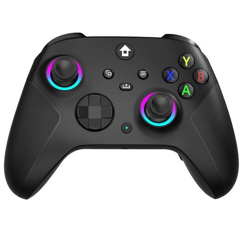 وحدة تحكم YUYIU لاسلكية 2.4 جيجا هرتز مع 7 ألوان RGB Light لوحدة تحكم Xbox، وXbox One Series X|S، ووحدات التحكم، ونوافذ الكمبيوتر الشخصي، مع بطارية 1000 مللي أمبير/ساعة Vib-ration مزدوجة/Turbo/قابلة للبرمجة، ومقبس صوت 3.5 مم (أسود) in Kuwait
