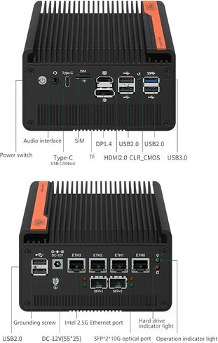 جهاز جدار الحماية 10GbE كمبيوتر صغير مع SFP+، Alder Lake N100 (4C/4T) 4X I226-V 2.5GbE 2 * 82599ES 10GbE جدار الحماية LTE راوتر يدعم AES-NI (N150، 8G+256G) in Kuwait
