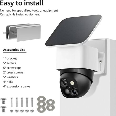 Gutter Mount Bracket Compatible with SoloCam S340/S330/E30, Solid Stainless Steel Holder, No Drill Installation with Anti-Rust Screws for Solar Panel Power, Outdoor(Silver) in Kuwait