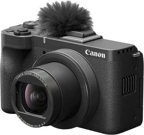 Canon PowerShot V1، كاميرا هجينة، عدسة تكبير بزاوية فائقة الاتساع، فيديو 4K، تسجيل فيديو، بث مباشر، إنشاء محتوى، تصميم مضغوط (متجدد) in Kuwait