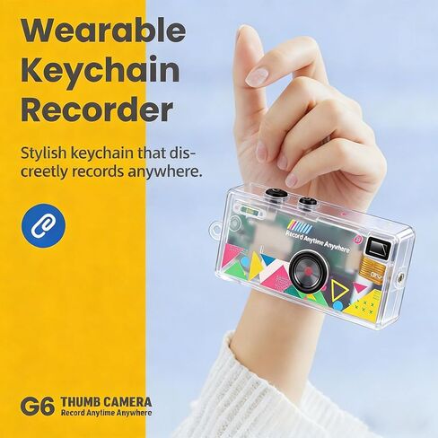 كاميرا رقمية VBESTLIFE Keychain، كاميرا صغيرة بدقة 12 ميجابكسل 1080 بكسل مع شاشة 0.96 بوصة، مسجل فيديو مع عمر بطارية طويل للسفر والحفلات ومدونة الفيديو in Kuwait