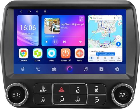 ترقية ستيريو السيارة Android 14 لسيارة شيفروليه كامارو (2010-2015)، 8 كور 4G+64G نظام تحديد المواقع العالمي (GPS) مع شاشة لمس QLED مقاس 9 بوصة EQ بلوتوث USB Obd2 TPMS تابلت السيارة in Kuwait