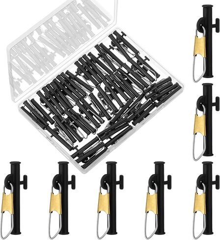Soulchen 50 Pcs Sinker Slides for Catfishing with Metal Snaps ABS Fishing Weight Sinkers Slider Clip Outdoor Accessories Catfishing Tackle Equipment for Fishing Boat Beach in Kuwait
