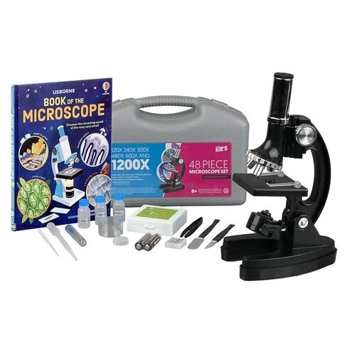 مجموعة مجهر تعليمي للأطفال من AmScope 120X-240X-300X-480X-600X-1200X + كتاب in Saudi Arabia